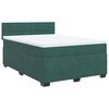 vidaXL Pat box spring cu saltea, verde &icirc;nchis, 160x200 cm, catifea