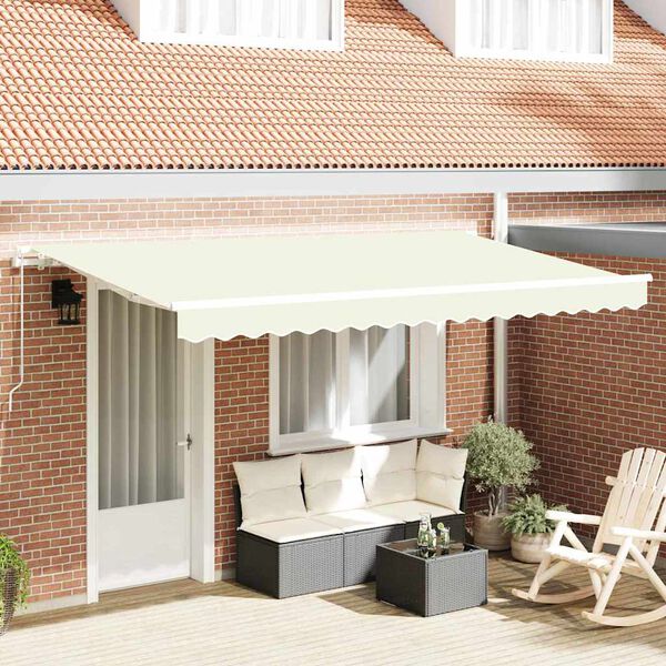 vidaXL Cortina Retractabilă Crem 400 x 200 cm țesătură