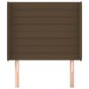 vidaXL Tăblie de pat cu aripioare maro închis 83x16x118/128 cm textil