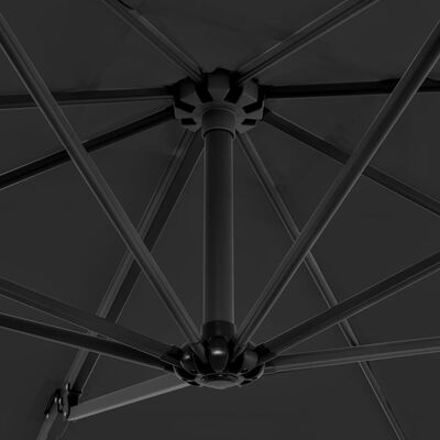vidaXL Umbrelă suspendată cu stâlp din aluminiu, antracit, 250x250 cm