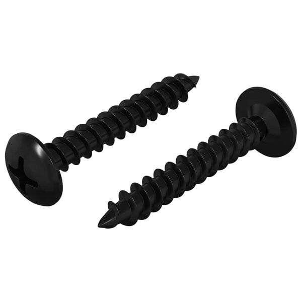 vidaXL Cuie Auto-filetante 2 pcs Negru 4 x 25 mm Oțel