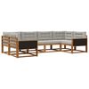 vidaXL Set de canapele de exterior 6 pcs Natural și gri deschis