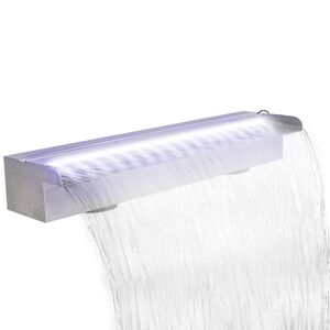 vidaXL F&acirc;nt&acirc;nă piscină dreptunghiulară LED-uri 60 cm oțel inoxidabil