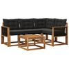 vidaXL Set de canapele de exterior 5 buc. Natural și Negru