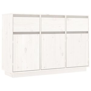 vidaXL Servantă, alb, 111x36x75 cm, lemn masiv de pin