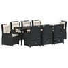 vidaXL Set de masă pentru grădină 9 pcs Negru poliratan