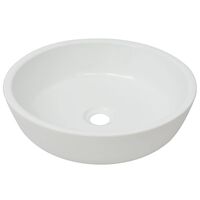 vidaXL Chiuvetă de baie din ceramică, rotundă, 42 x 12 cm, alb
