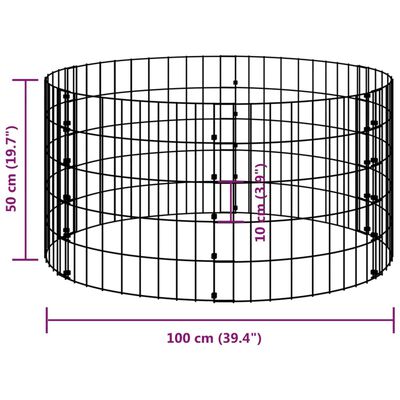 vidaXL Stâlp de gabion, Ø100x50 cm, oțel galvanizat, circular