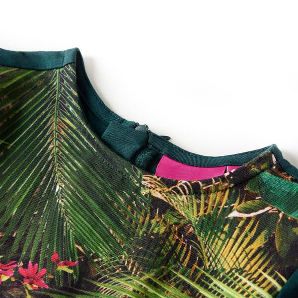 Rochie pentru copii cu m&acirc;neci lungi, verde &icirc;nchis, 116