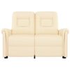 vidaXL Fotoliu rabatabil de masaj, 2 locuri, crem, piele ecologică