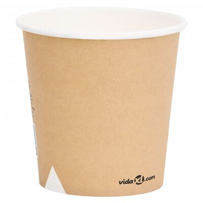 vidaXL Pahare de cafea de hârtie, 250 buc., maro, 120 ml