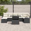 vidaXL Set de canapele pentru grădină cu pernă 8 pcs Negru Rattan poli