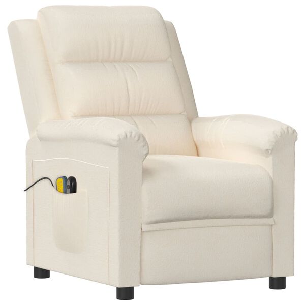 vidaXL Fotoliu de masaj electric, crem, catifea