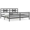 vidaXL Cadru pat cu tăblie 200x200 cm, gri, lemn masiv