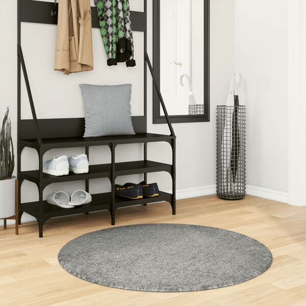 vidaXL Covor pufos "PAMPLONA" cu fire înalte, verde modern, Ø 100 cm