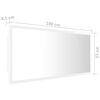 vidaXL Oglindă de baie cu LED, alb extralucios, 100x8,5x37 cm, acril