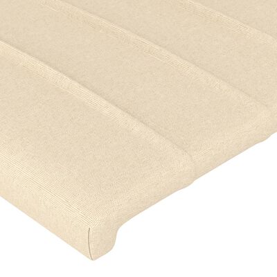 vidaXL Cadru de pat cu tăblie, crem, 80x200 cm, textil