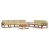 vidaXL Set de canapele de exterior cu pernă 8 pcs Natural și Bej
