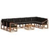 vidaXL Set de canapele de exterior 11 buc. Natural și Negru