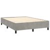 vidaXL Pat box spring cu saltea, gri deschis, 140x200 cm, catifea