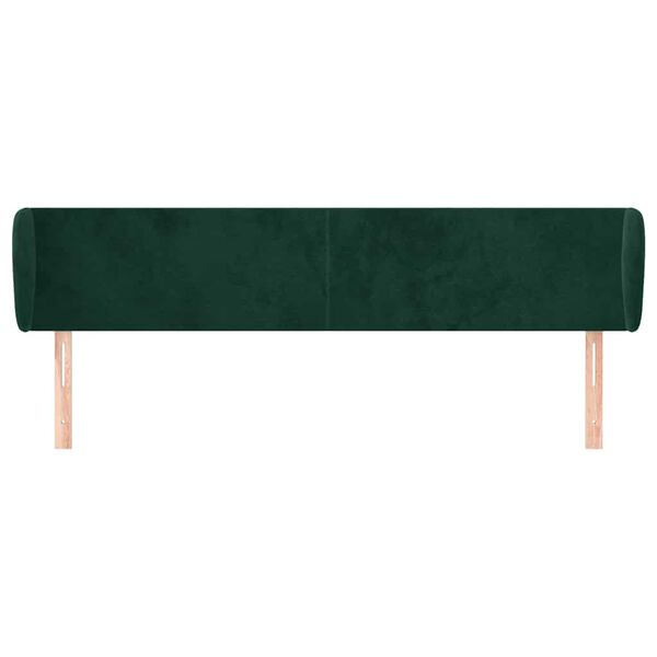vidaXL Tăblie de pat cu aripioare verde &icirc;nchis 183x23x78/88 cm catifea