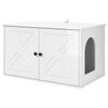 vidaXL Casa pentru pisici Alb Lucios 85 x 55 x 50,5 cm Lemn prelucrat