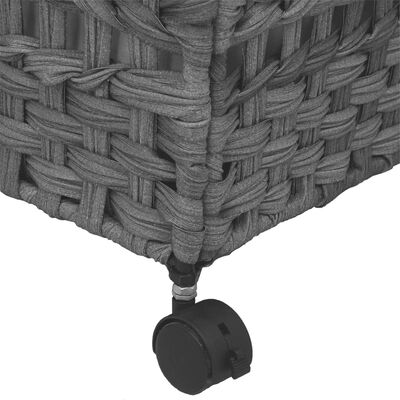 vidaXL Coș de rufe cu roți, gri, 66x35x60 cm, ratan