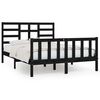vidaXL Cadru de pat King Size, negru, 150x200 cm, lemn masiv