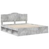vidaXL Cadru de pat cu headboard Beton 200 x 200 cm Lemn de pin masiv