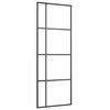 vidaXL Ușă glisantă, negru, 76x205 cm, sticlă mată ESG și aluminiu