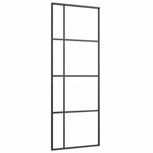 vidaXL Ușă glisantă, negru, 76x205 cm, sticlă mată ESG și aluminiu