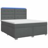 vidaXL Pat boxspring cu saltea Gri &icirc;nchis 140 x 190 cm Țesătură