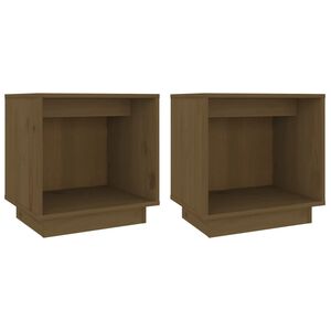 vidaXL Noptiere, 2 buc, maro miere, 40x30x40 cm, lemn masiv de pin