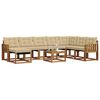 vidaXL Set de canapele de exterior cu pernă 9 pcs Natural și Bej