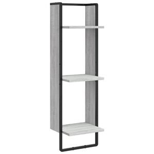 vidaXL Raft cu 3 niveluri, gri sonoma, 30x25x100 cm, lemn prelucrat