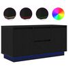 vidaXL Dulap TV cu lumini LED Stejar negru 100x41x50 cm