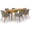 vidaXL Set mobilier de grădină, 7 piese, maro