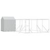 vidaXL Padoc de exterior cu acoperiș argintiu 6x6x2,5m oțel galvanizat