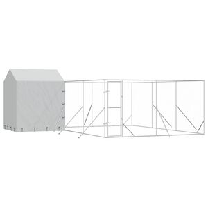 vidaXL Padoc de exterior cu acoperiș argintiu 6x6x2,5m oțel galvanizat