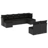 vidaXL Set mobilier de grădină cu perne, 9 piese, negru, poliratan