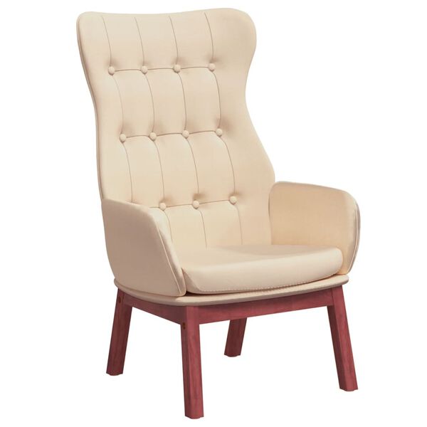 vidaXL Scaun de relaxare, crem, material textil