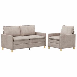 vidaXL Set de canapea 2 buc. Bej Poliester