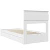 vidaXL Pat cu storage cu headboard Alb 90 x 200 cm Lemn compozit