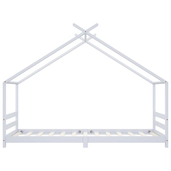 vidaXL Cadru pat de copii, alb, 90 x 200 cm, lemn masiv de pin