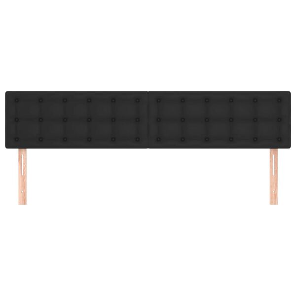 vidaXL Tăblii de pat, negru, 200x5x78/88 cm, piele ecologică