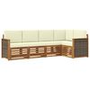 vidaXL Set canapea sectională cu pernă 4 pcs Natural și Crem