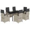 vidaXL Set mobilier de grădină cu perne, 7 piese gri deschis poliratan