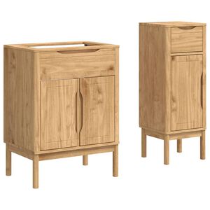 vidaXL Set de mobilier pentru baie cu sertar FLORO 2 pcs Maroniu cerat