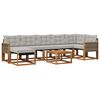vidaXL Set de canapele de exterior 8 buc. Natural și gri deschis