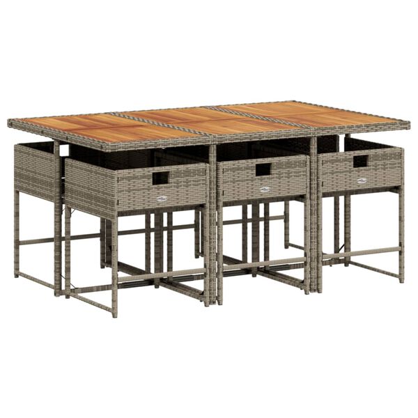 vidaXL Set mobilier de grădină cu perne, 7 piese, gri, poliratan